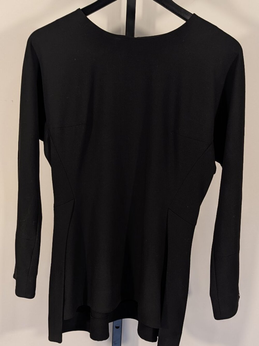 COS Architectural Black Tunic | Longline Side Slits | Minimalist | Sz 8